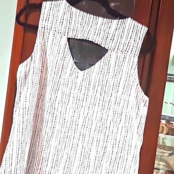 AB STUDIO BLOUSE White with black stripes dots large - Picture 8 of 8